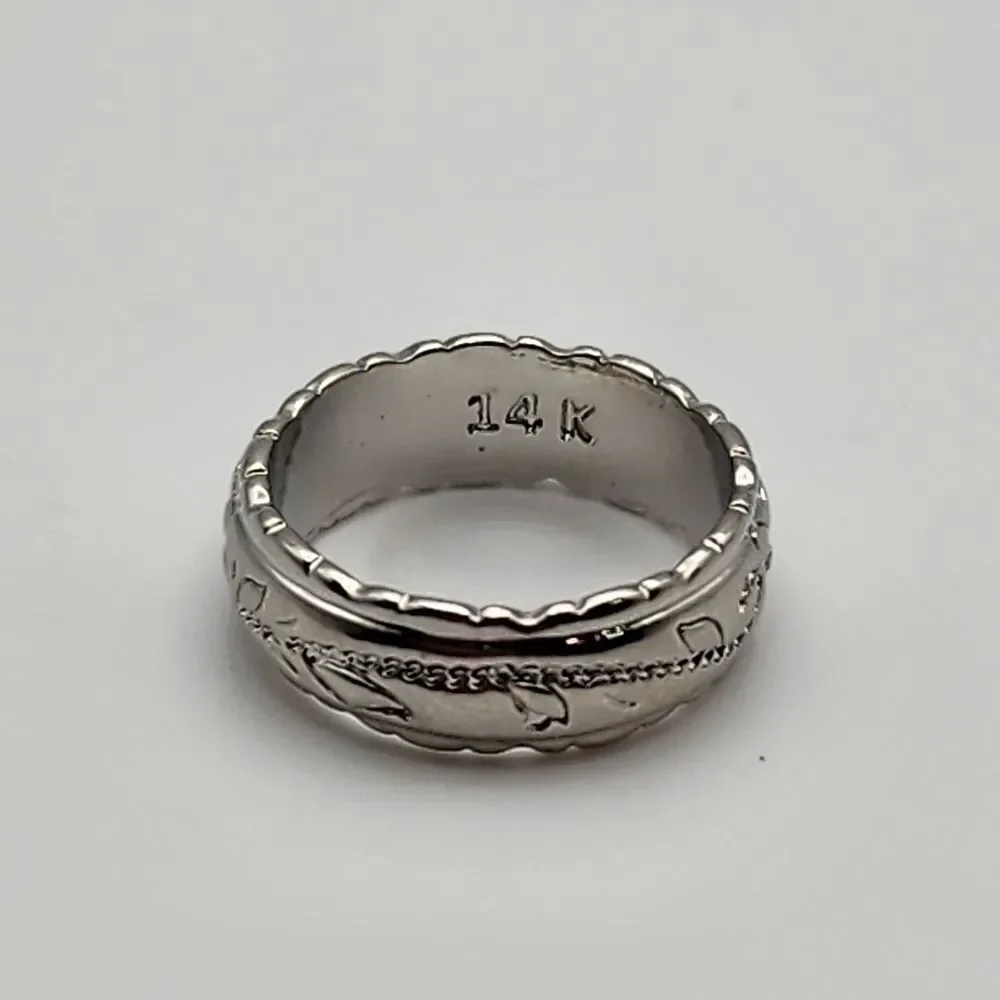 14 Karat White Gold Plated Floral Ring (5)